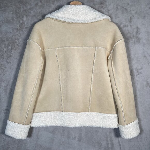 Marine Layer Quebec Sherpa Jacket XS Faux Suede Faux Shearling 70s Yellowstone - Picture 8 of 14